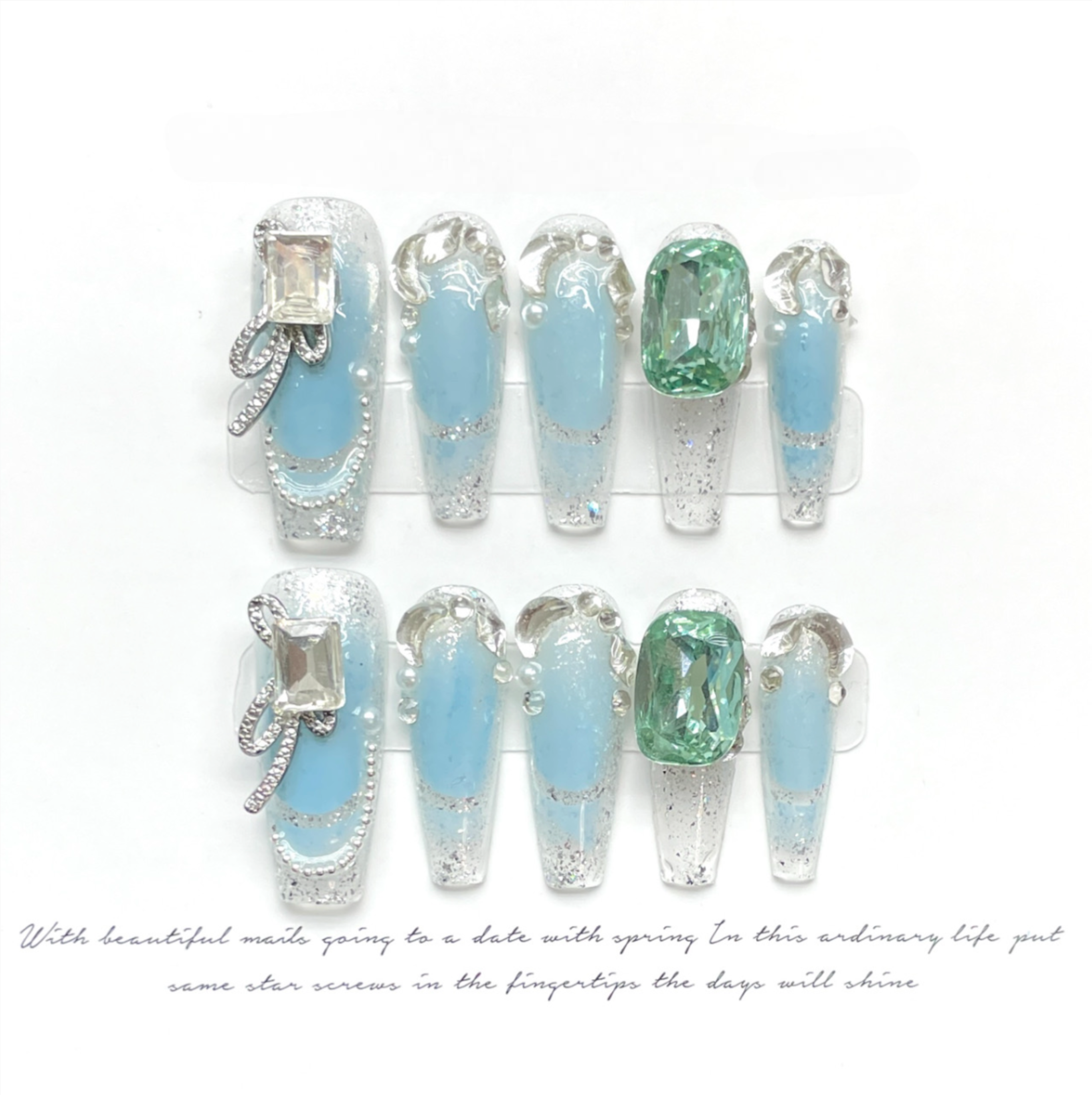 Chrome Metallic Long Stiletto Nails