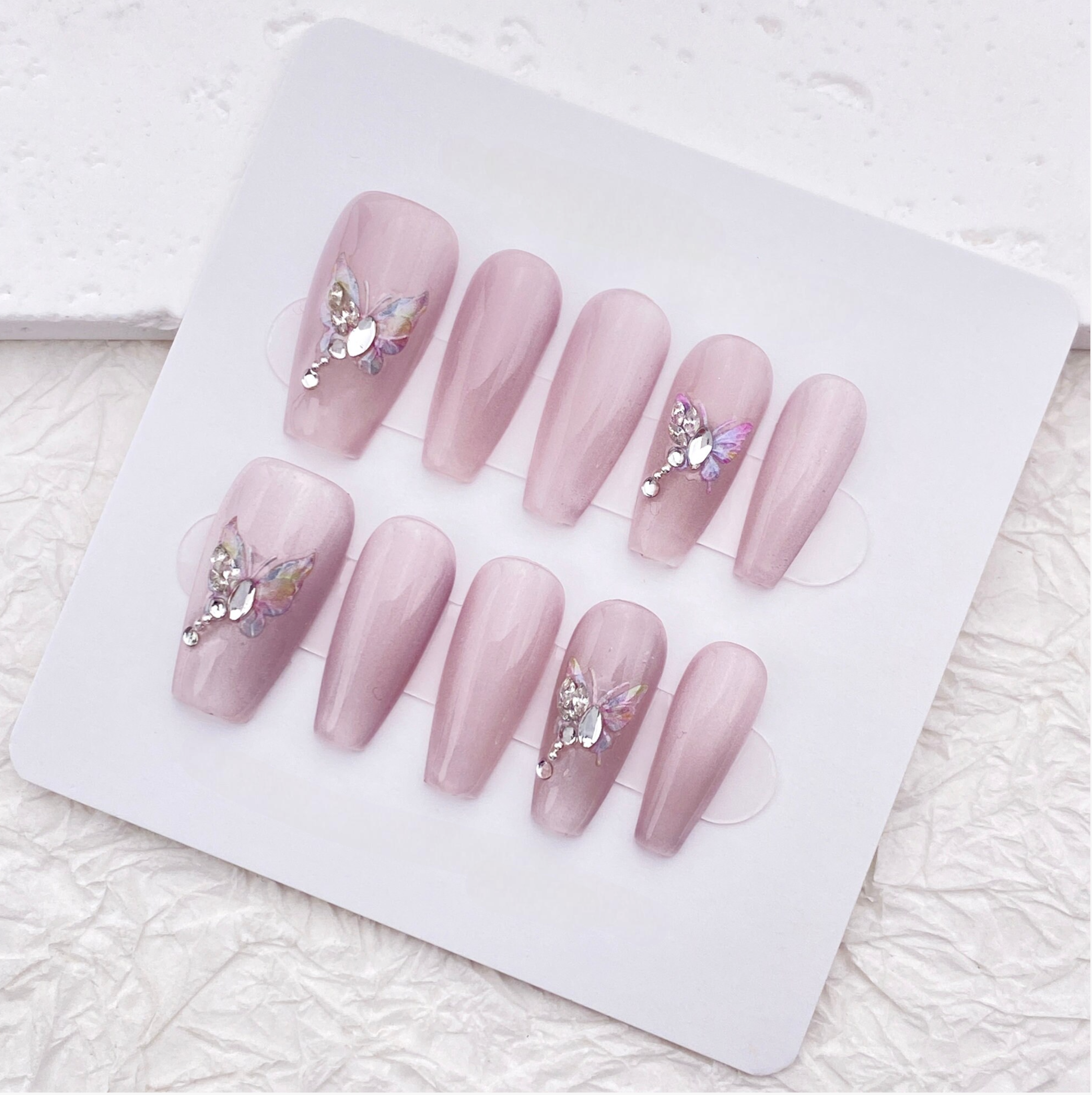 Simple Butterfly – Handmade Press-On Nails